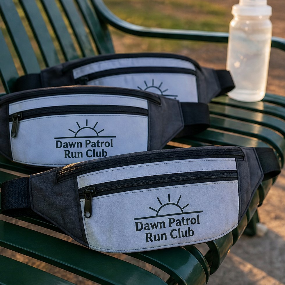 Customized fanny packs for run clubs and gyms